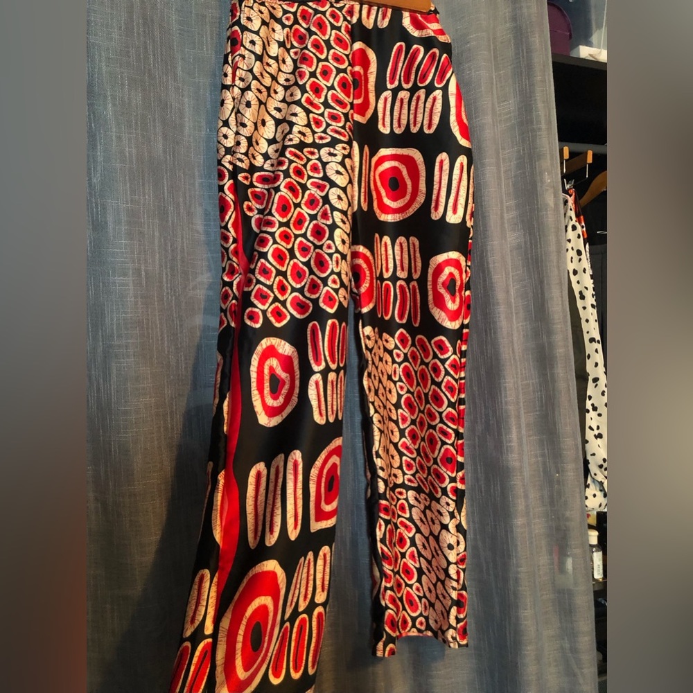 Grass-Fields African Print Wide Leg Pants 14